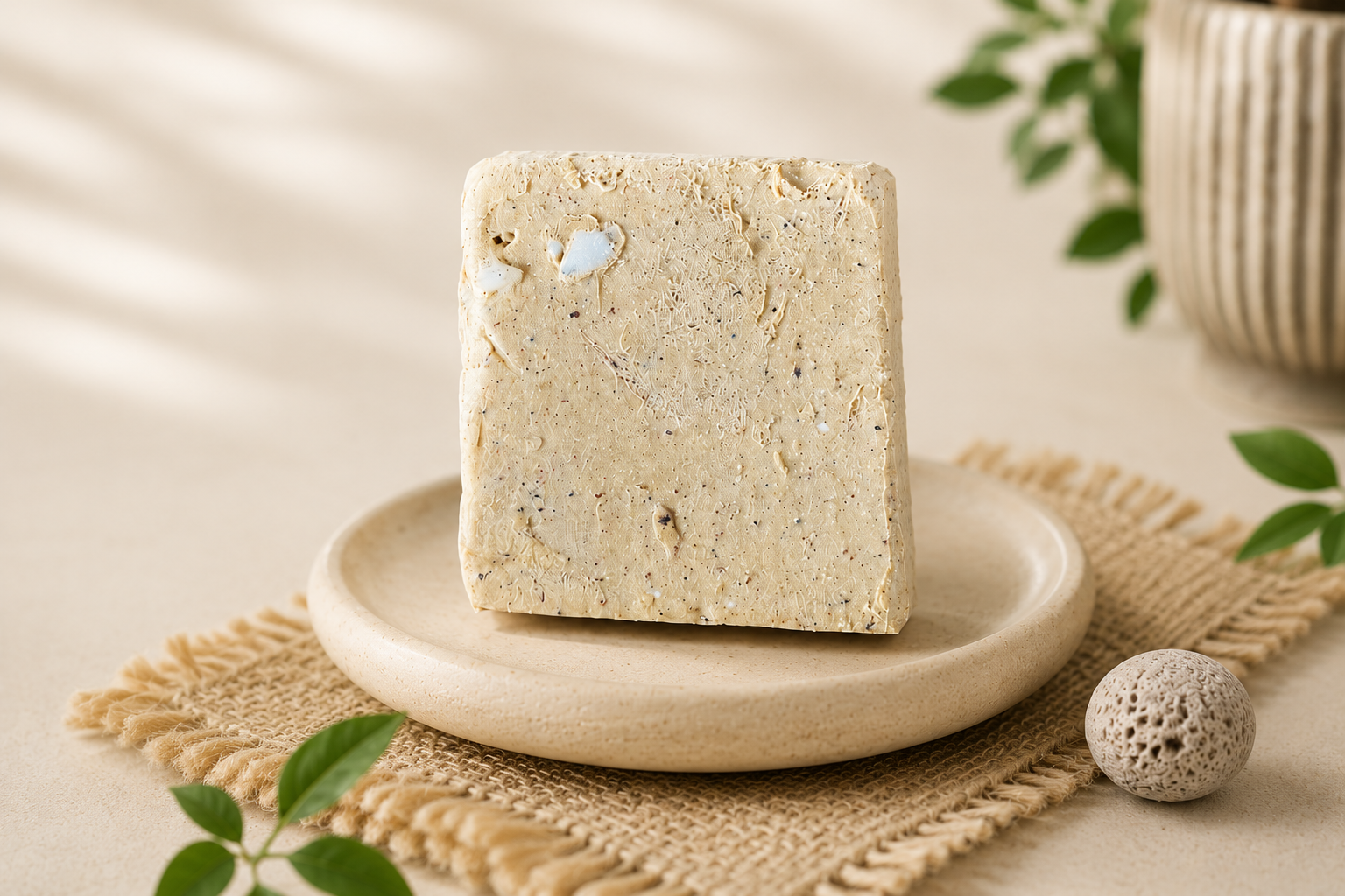 coffee grounds and natural soap texture